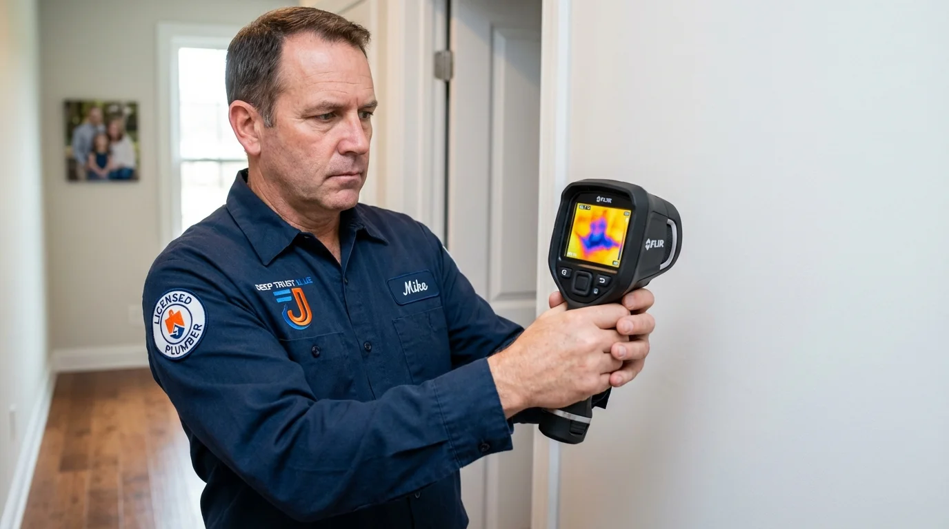 Thermal imaging leak detection by Johns Plumbing LLC in Gouldsboro